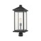 Z-Lite Portland 1 Light Outdoor Post Mount Fixture, Black & Clear Beveled 531PHBXLR-BK - alternate 6